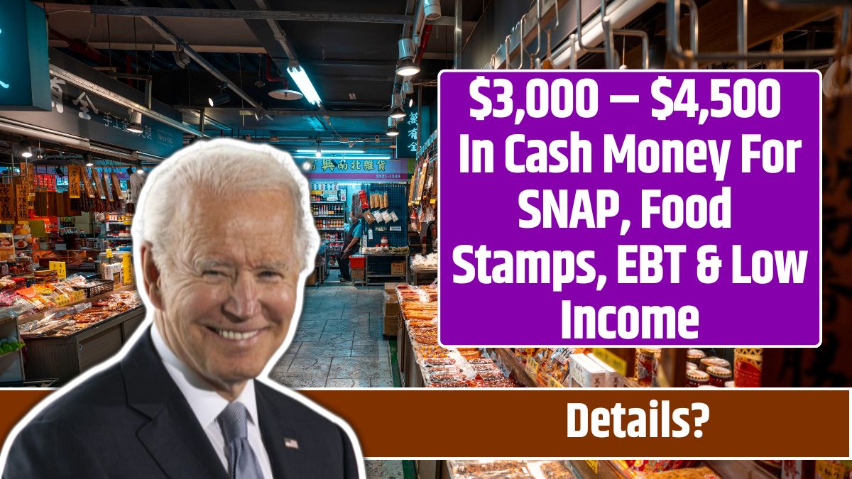 $3,000 – $4,500 In Cash Money For SNAP, Food Stamps, EBT & Low Income