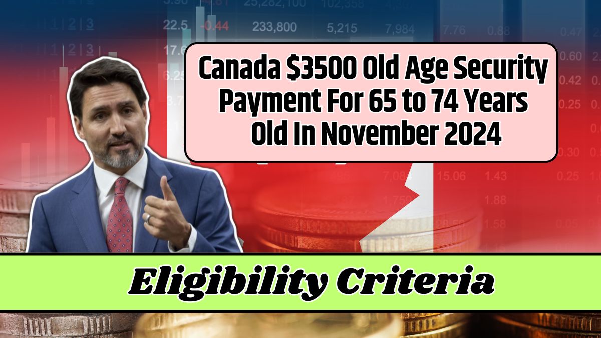 Canada $3500 Old Age Security Payment For 65 to 74 Years Old In November 2024